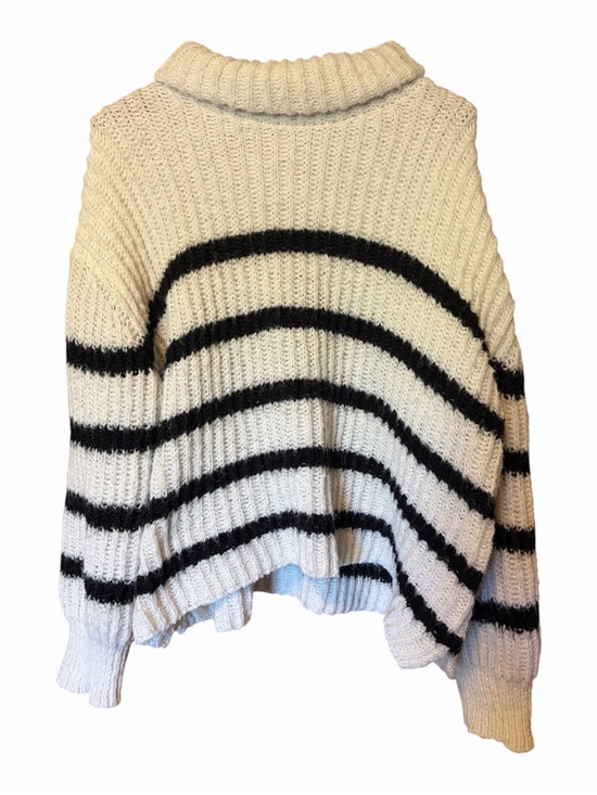 Altar'd State Sweaters - Altar’d State Cream and Black Striped Chunky Knit Sweater